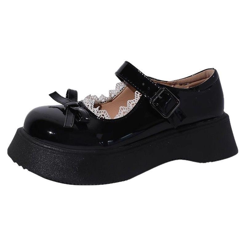 Retro Round Head Women's Loafers Spring and Summer New Platform Mary Jane Single Shoes Japanese Jk Lolita Small Leather Shoes