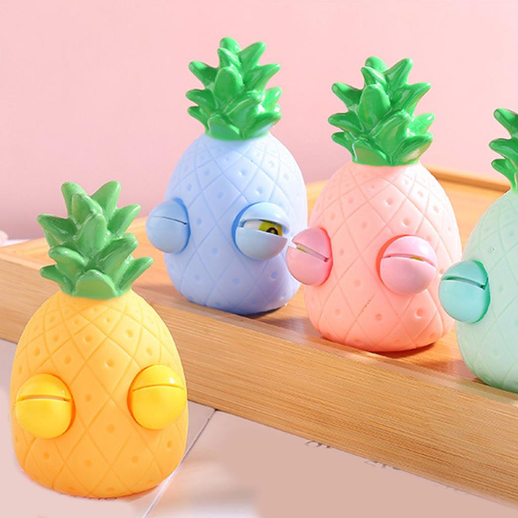 Fidgets Squeeze Ball Eye Popping Pineapple Stress Toy Spoof Practical Joke Props for Adult Kids ADD Hand Therapy
