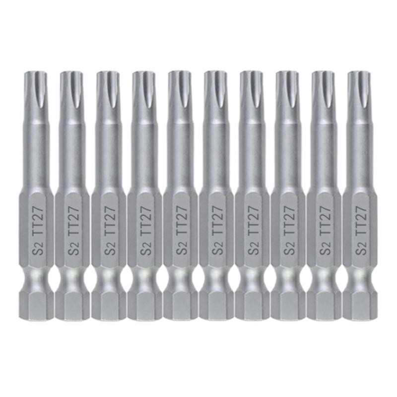10Pcs 50mm Blossom Head Screwdriver Bit Set 1/4inch Hex Security Screwdriver Drill Magnetic Screwdriver Bit Tool