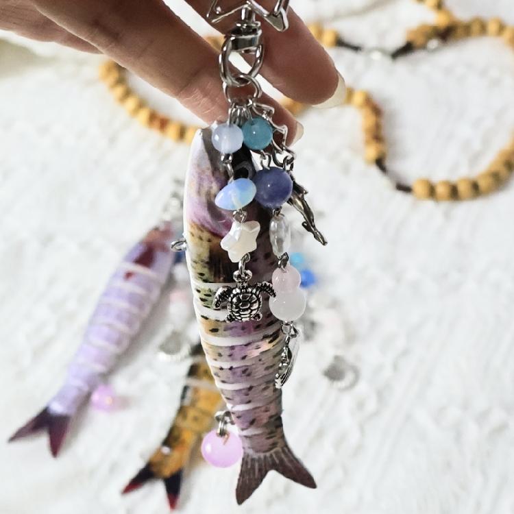 Trendy Swimbait Keychain Unisex Artificial Fish Accessory Fishing Theme Decoration Lightweight Waterproof Accessories