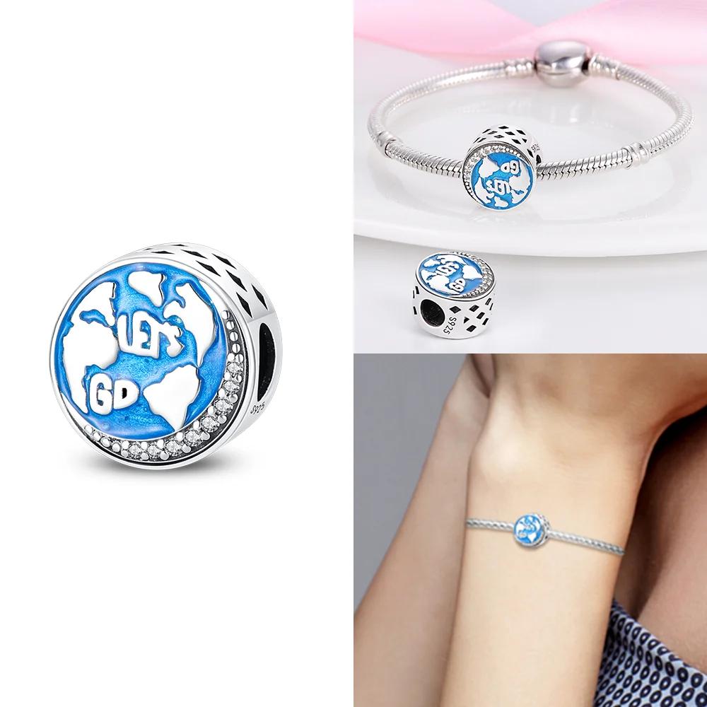 Copper Blue Heart Game Console Camera Football T-Shirt Charm For Original Bracelet Woman Girl Jewelry
