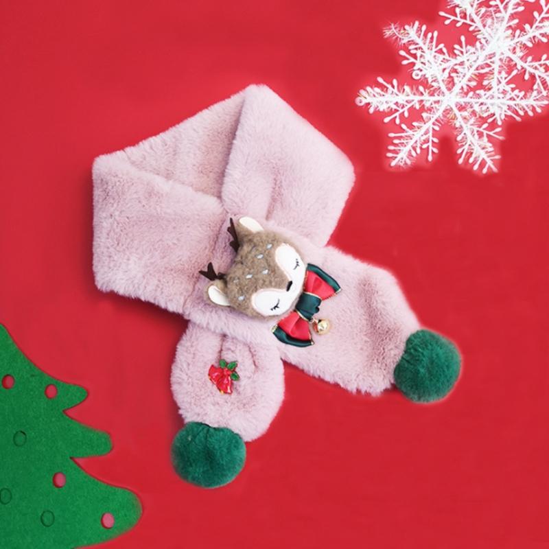 Thicken Faux Fur Plush Christmas ScarfCross Collar Scarf Wrap Winter Neck Warmers For Women Winter Warm Scarf