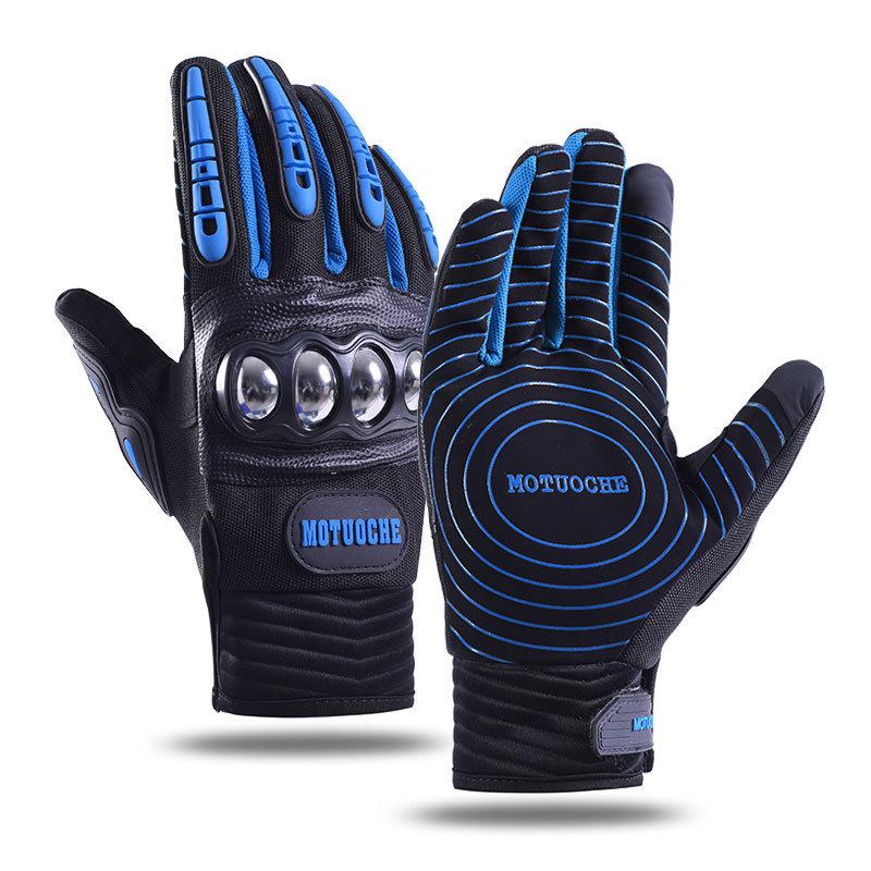 Cycling Gloves Four Seasons Men's Outdoor Sports Motorcycle Case Touch Screen Off Road Palm Protection Shock Absorbing and Anti Slip Gloves