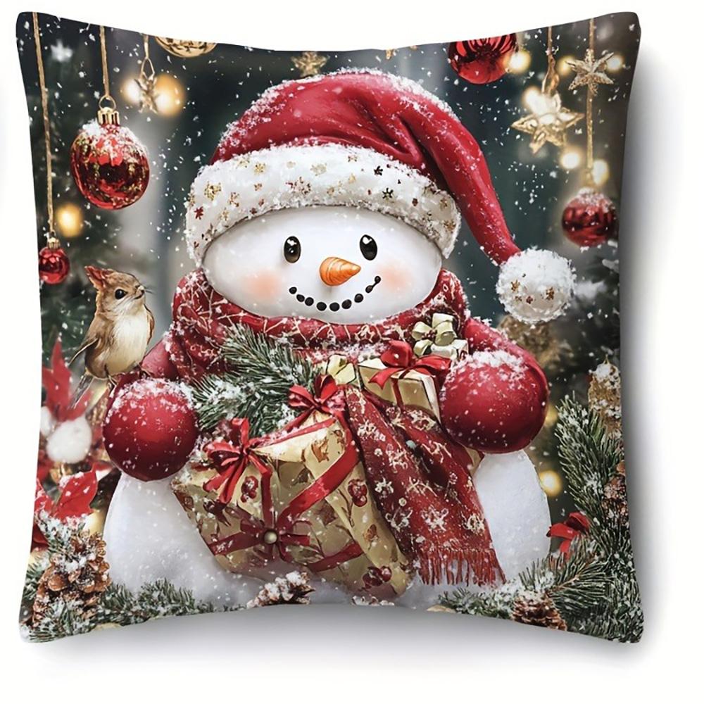 

Christmas Pillowcases: Santa, Tree, Socks, Snowman - Festive Decor for Your Home Sofa room cushion cover home decoration gift 16x16Inch