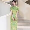 Green Send Test National Style New Chinese Style Suzhou Long Cheongsam Improved Young Women's High Sense Can Be Worn Daily In Summer