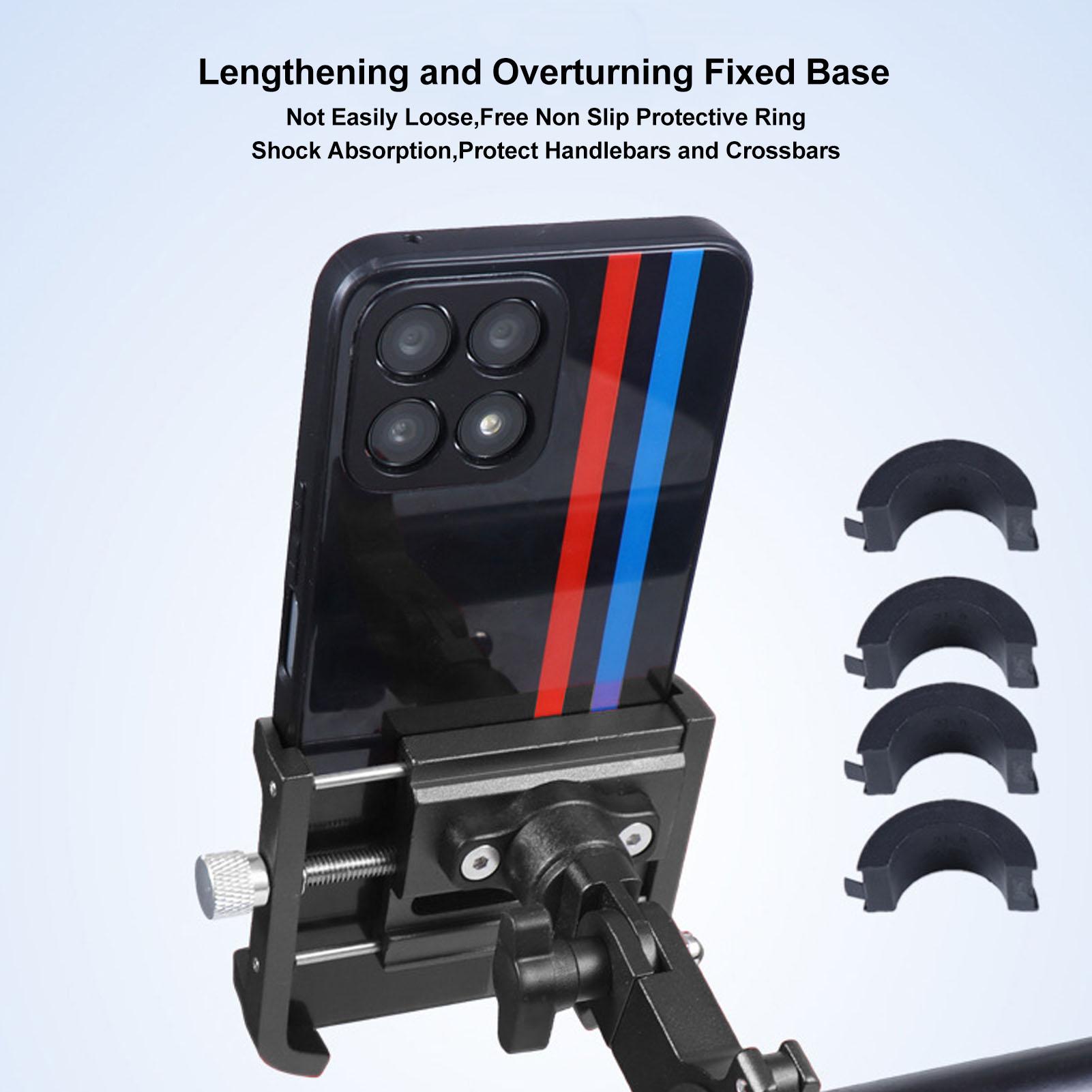 Bicycle Mobile Phone Holder with 360 Degree Rotation Handlebar Mounted Phone Holder for Smart Phone Black