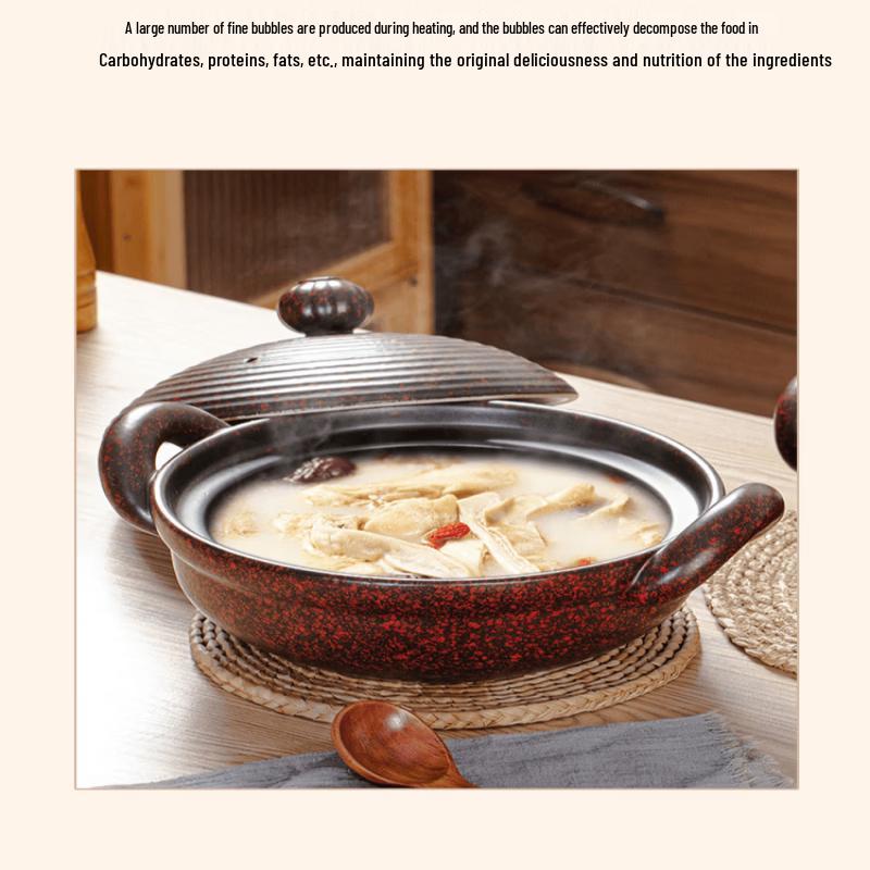 WuTuo Japanese Ceramic Stew Pot with Handles