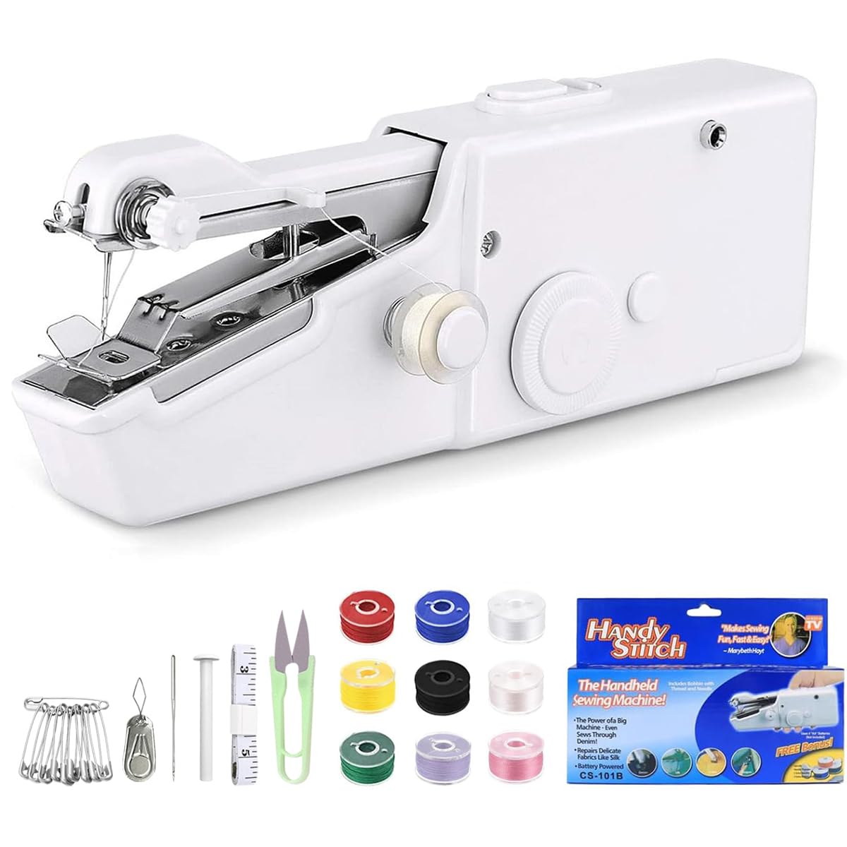 

AnT Handheld Mini Electric Sewing Machine: Compact, easy to use even for beginners. Simple repairs, lightweight and portable. Smooth sewing with 4 AA