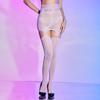 Hot Sexy Oil Shiny High Waist Garter Stockings Set Women Sheer See Through Shaping Pantyhose Female Erotic Transparent Underwear