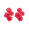 Openwork Chiffon Flower Earrings for Women, Hand-woven, Fashionable and Exaggerated Style.