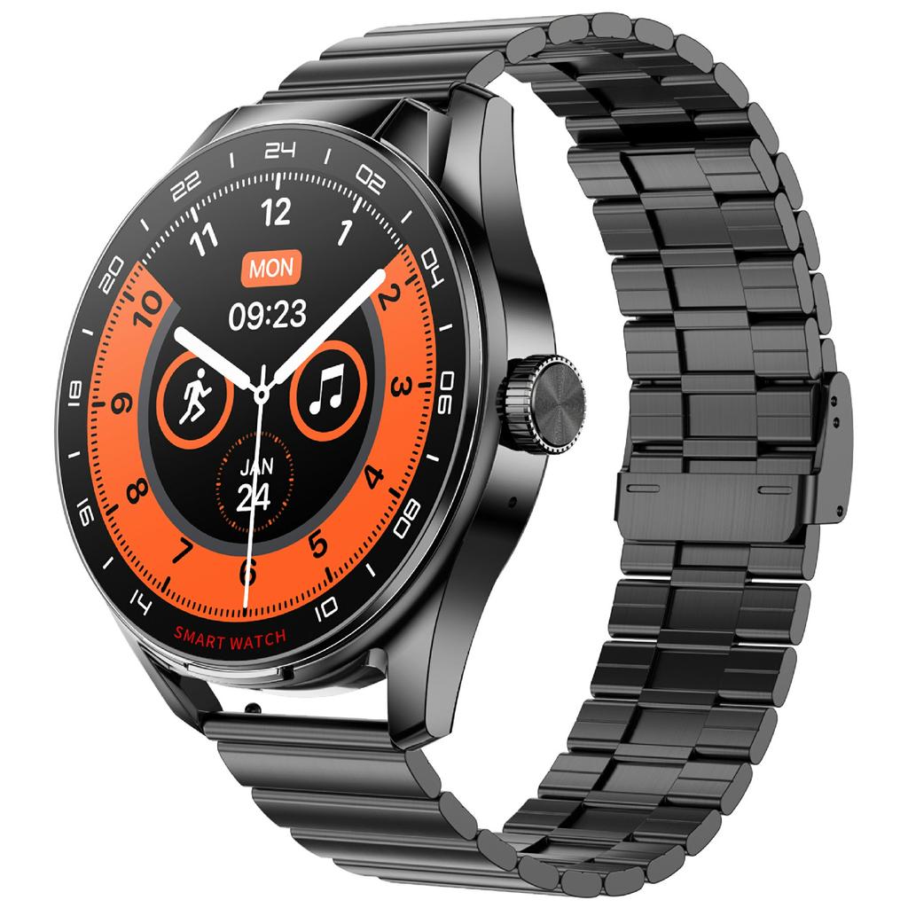 D9 Steel Strap Smart Watch with Earbuds Bluetooth-compatible 5.3 Heart Rate Monitor NFC Touch Screen Fitness Tracker