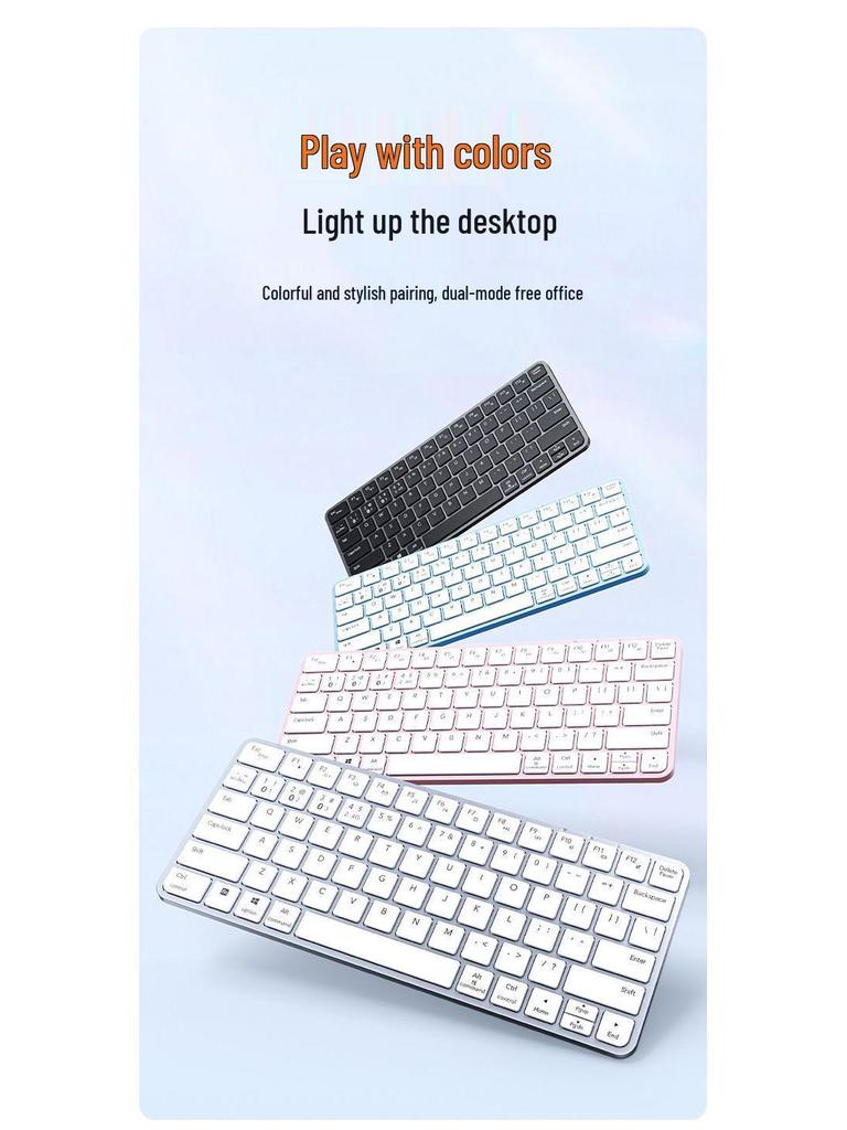 Silent Lightweight Wireless Bluetooth Keyboard with Touchpad for Tablets & Laptops