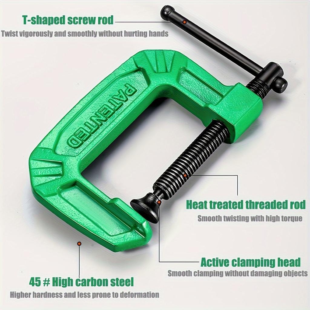 6 Inch Thickened Heavy Duty G-Clamp Set Clamps Jaw Opening Clamps with Sliding T-Bar Handle for Woodworking Metalworking Welding