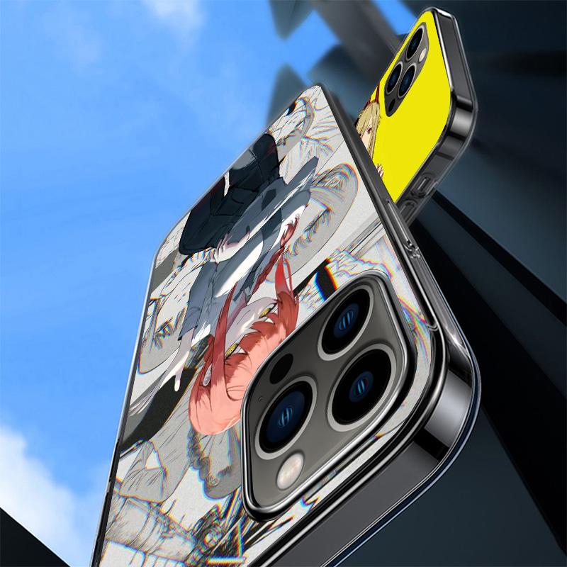 Kettensäge Makima Power Cover Handyhülle Für iPhone 16 17 Air 15 14 Pro Max 16E Handyhülle 13 Mini 12 11 7 SE 8 Druckmuster Passform