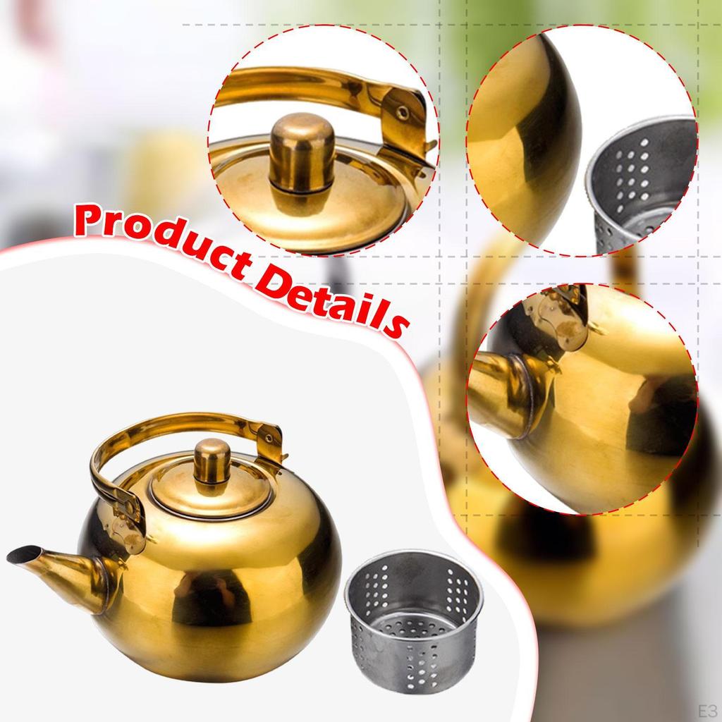 Coffee Kettle Teapot Easy To Gifts Stainless Steel with Handle Tea Jug Cookware for Camping Office