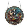 Stained Glass Suncatcher, Acrylic Puzzle Hanging Decoration, 7.48 Inch Round DIY Kit for Adults, Relaxing Craft Gift for Women Moms Puzzle Lovers