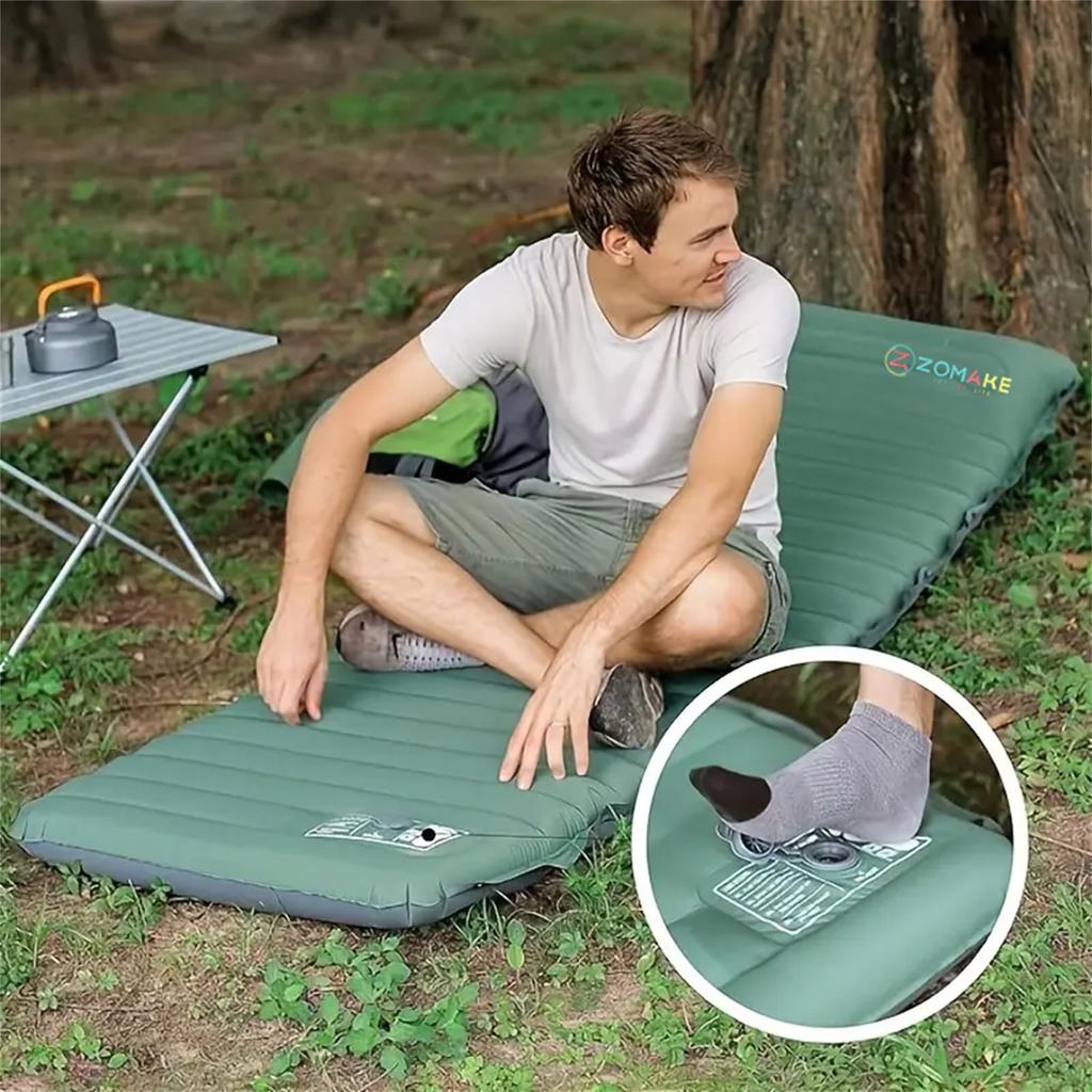Outdoor Sleeping Pad Camping Inflatable Mattress With Pillows Ultralight Air Mat Built In Inflator Self Inflating Sleeping Mat