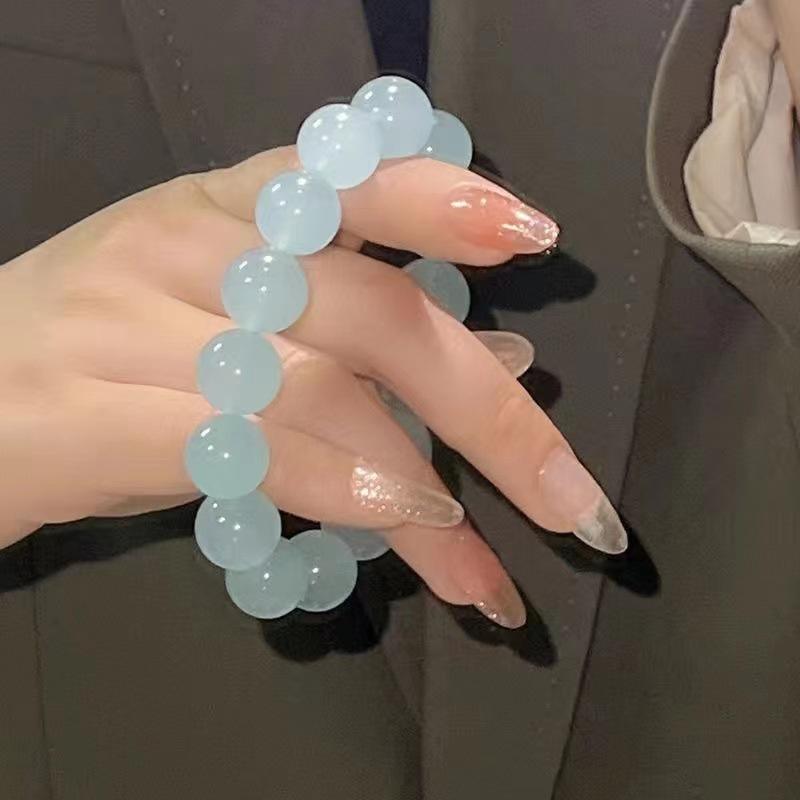 B90 Chinese Imitation Gradient Cute Plate Playing Bracelet Gradient Glass Bead Bracelet for Unisex Present DIY Jewelry Wholesale