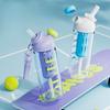 Large Capacity Sports Straw Cup Girls New High Value Portable Water Cup Plastic Double Drink Student Kettle