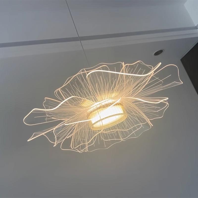 Modern Minimalist Living Room Chandelier Creative Petal Lamp Bedroom Light Luxury Lamps
