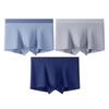 3-Pack Men's Seamless Boxer Briefs - Plain Color Cotton with Mulberry Silk Antibacterial Crotch