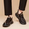 Fashion Genuine leather men's sports shoes Thick bottom comfortable casual versatile style Black Brown outdoor youth shoes High Quality