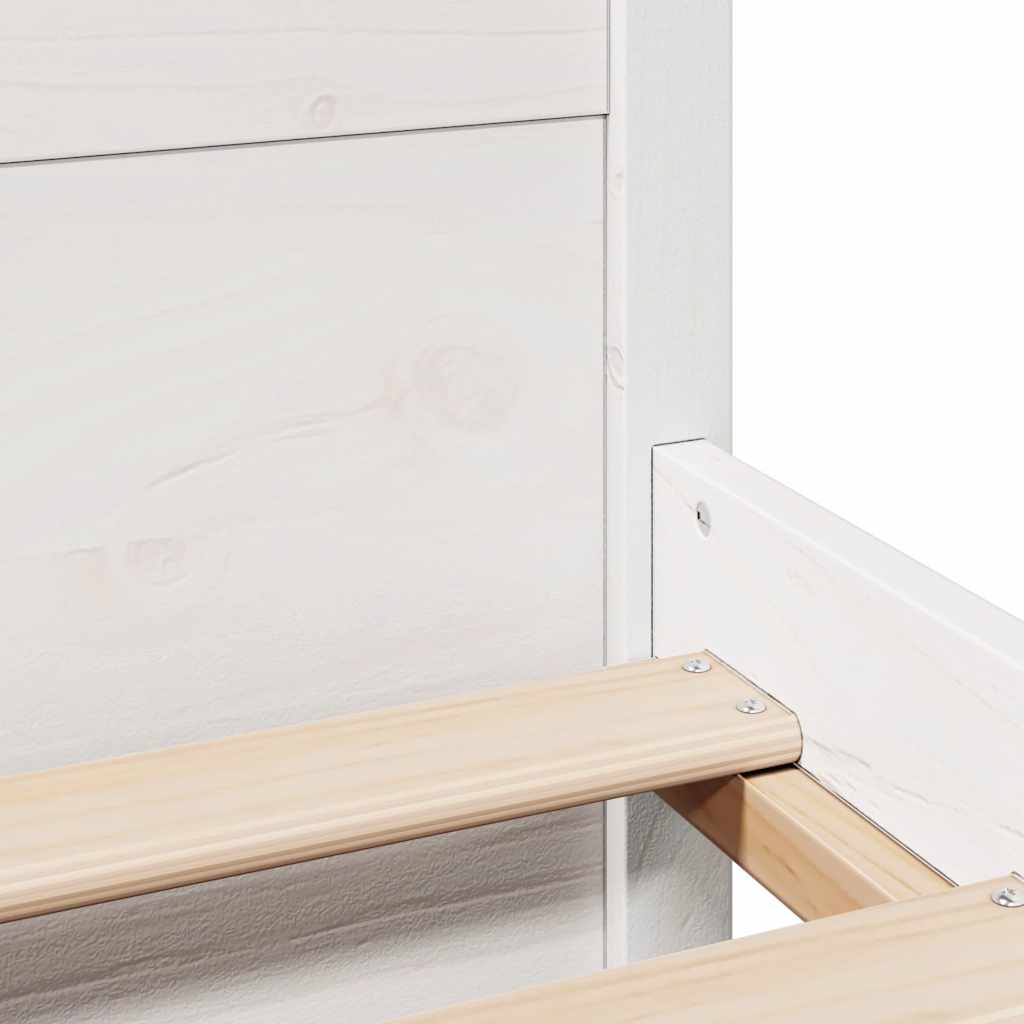 Solid Wood Bed without Mattress White 150x200 cm Pine Wood