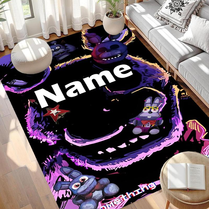 Custom Name Personalized Five Nights at Freddy's Print Carpet, Versatile Home Decor Rug, for Playroom, Apartment, Balcony, Entryway, Hallway Gift