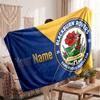 Blackburn Rovers FC Personalized Fleece Blanket With Football Logo, Custom Name Text Soft Warm Home Throw Blanket
