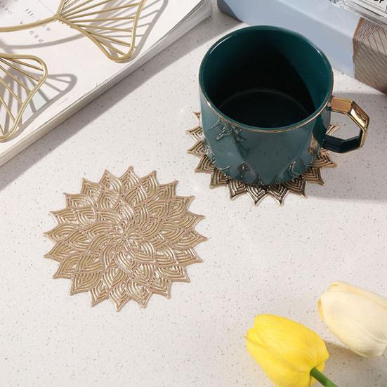 Coaster Enkel å rengjøre Spisebordsbeskyttelsespute Varmebestandig blomsterform koppmatte for hjemmekjøkken