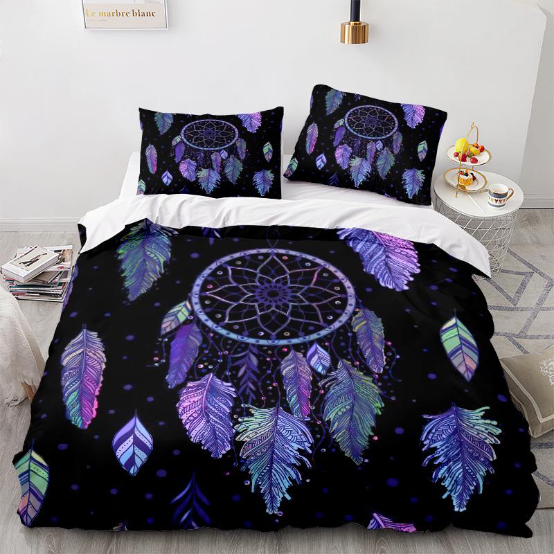 3D Color Dreamcatcher Bedding Set Indian Duvet Cover 2/3 Girls' Room AU180 * 210 Home Soft and Easy To Clean Zippered Home Suit