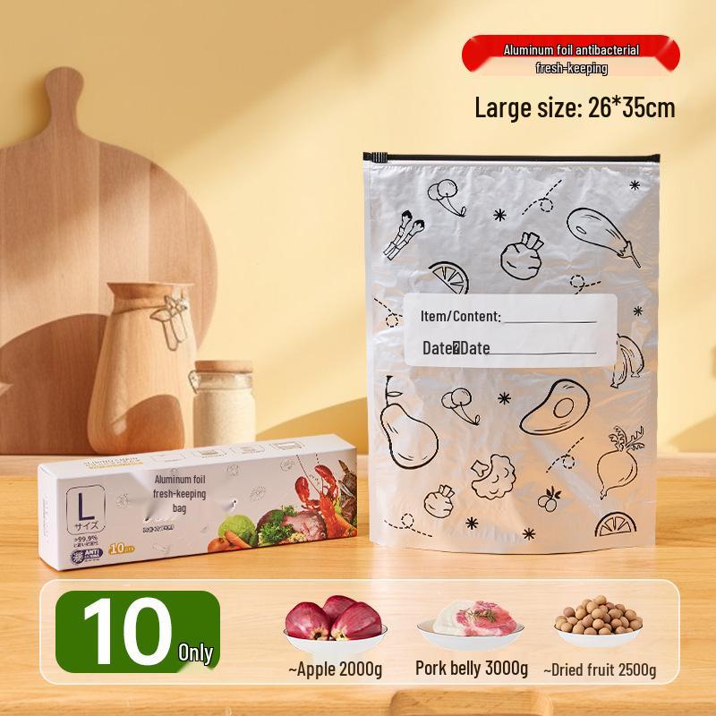 Antibacterial Zippered Aluminum Foil Food Storage Bag