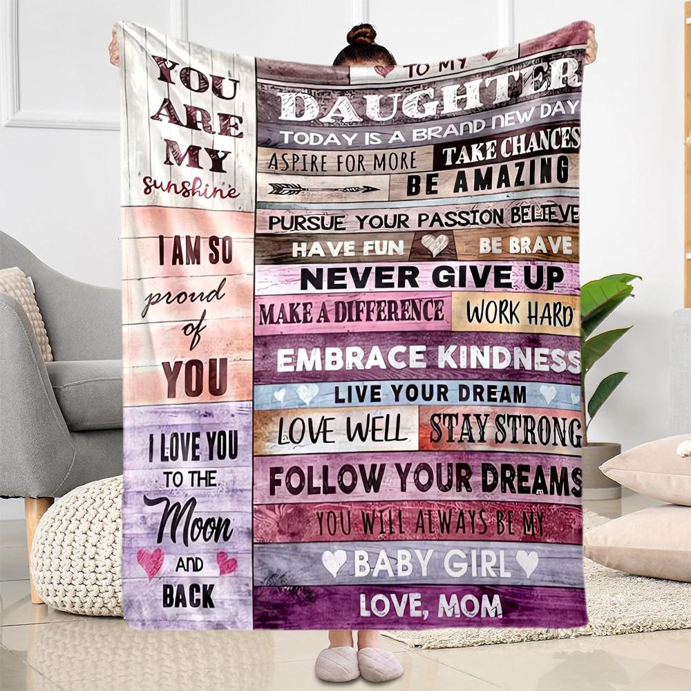 1pc Mom's Love Blanket Soft Cozy Lightweight for Travel Camping Picnics Sofa Office Bed Living Room Perfect Gift for Friends and Family