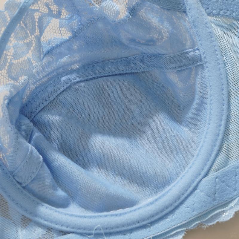 Thin Bras for Big Breasts Sexy French Underwear for Women Thin Gathered Lace Transparent Large Size Breast-collecting Bras Underwire Bra