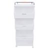 Rolling Storage Cart Multifunction Utility Rolling Storage Organizer Folding Laundry Basket with 4