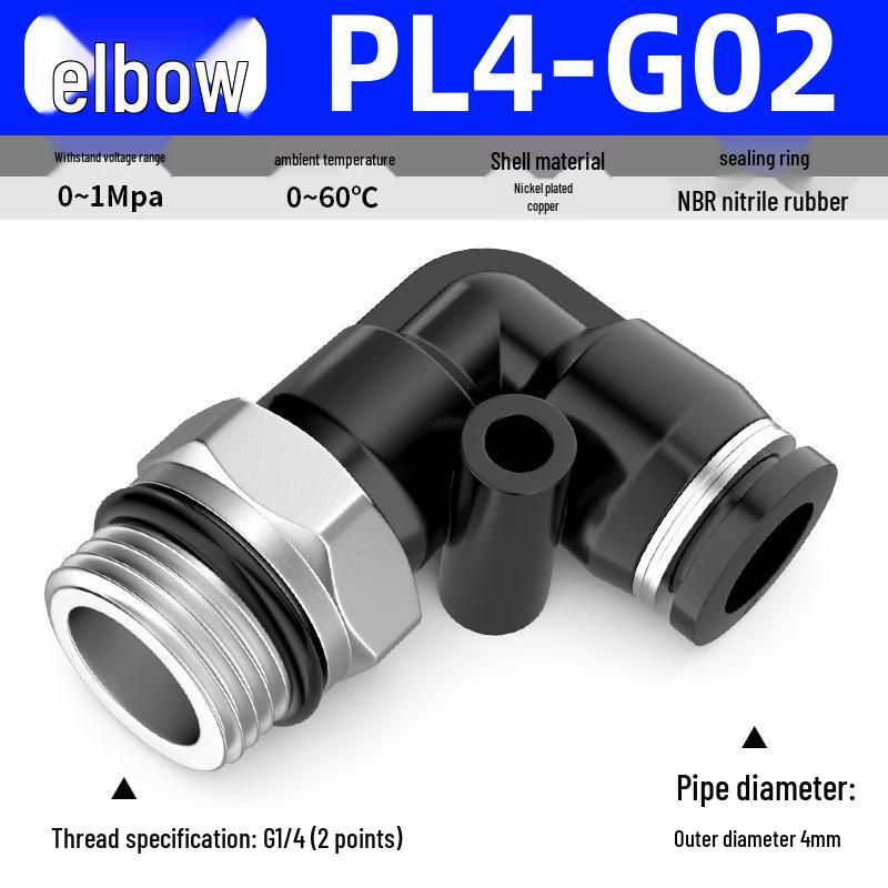 Zhuo Ji Pneumatic Male Thread Straight G Thread Quick Connect Fitting PC8-G02 Air Hose Connector PL6/10-G01