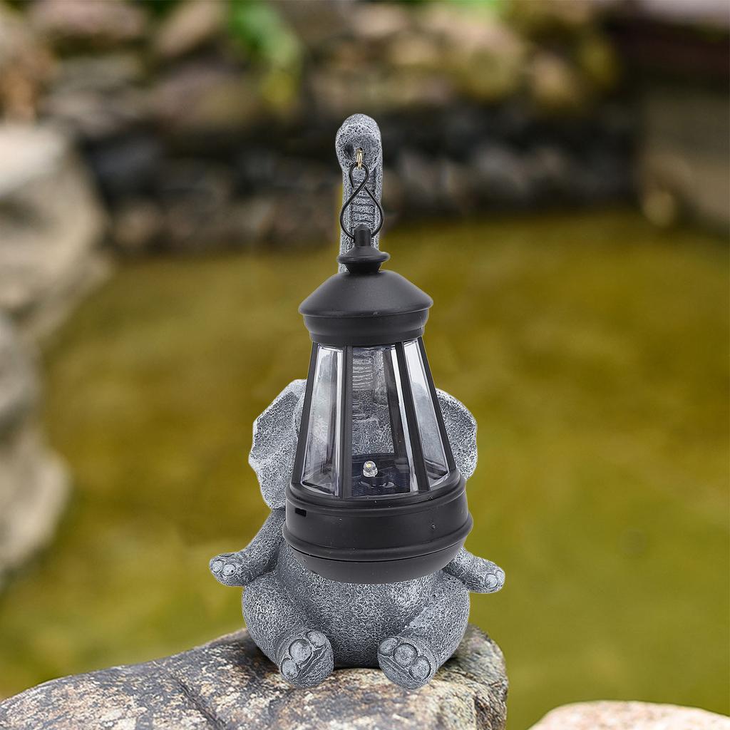 Elephant Statue Solar Light Sculpture Decor Yard Decoration Solar Light Outdoor Garden Statue for Ba