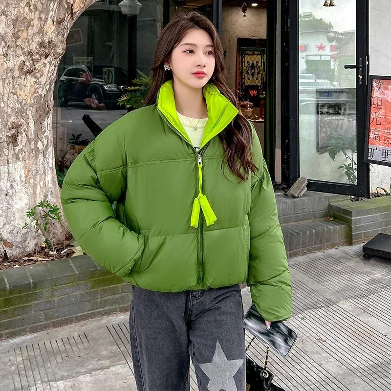 New Loose Casual Stand Collar Parkas Women Fashion Thickened Coats Women Elegant Solid Short Padded Jackets Female Ladies
