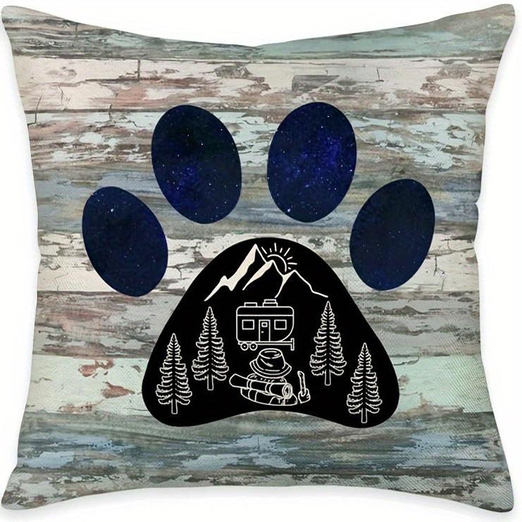 Happy Camper Throw Pillow Cover With Short Plush Print For Living Room Sofa Decoration Cushion Cover Pillow Covers Decorative