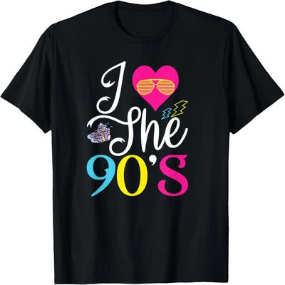 Kocham Lata 90. 1990 Dziewięćdziesiąte Muzyczna Impreza Vintage Retro Zabawna Koszulka