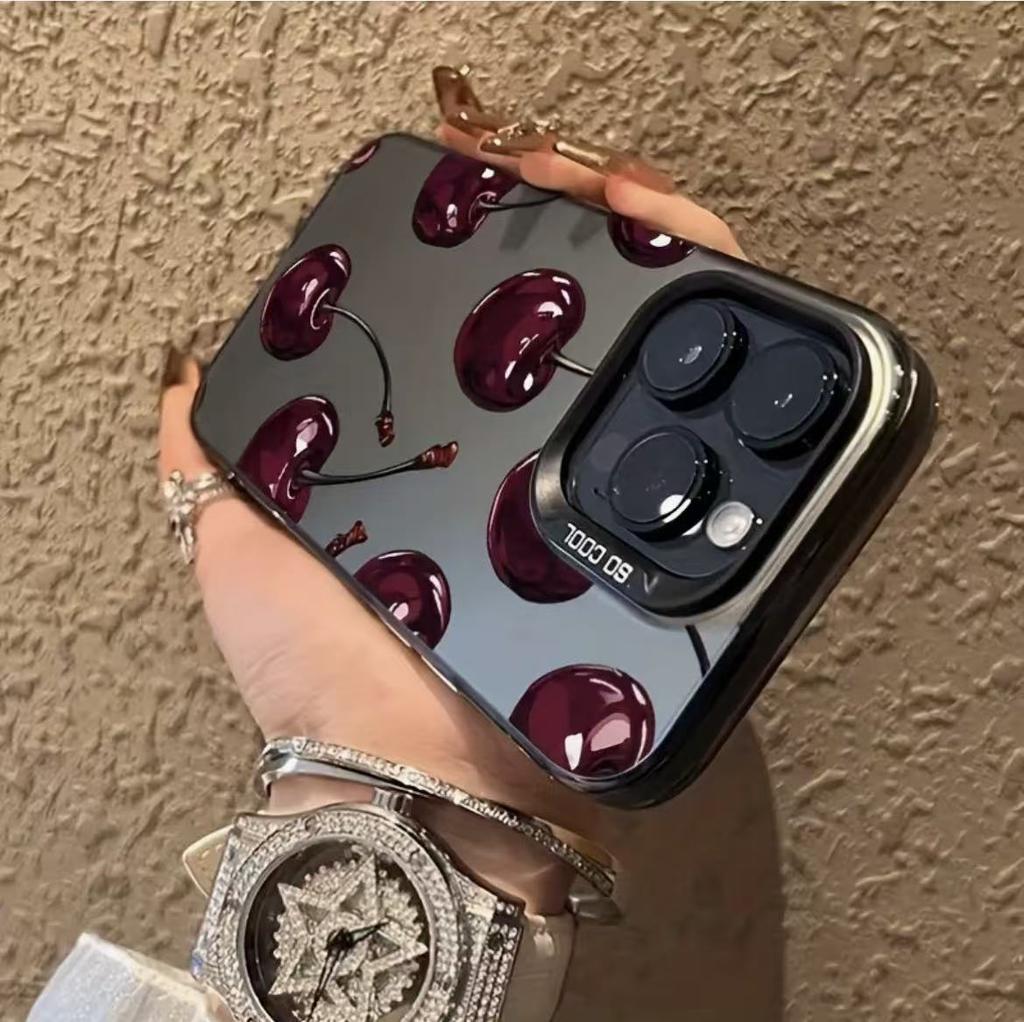The New Oily Cherry Is Suitable for Iphone17 Mobile Phone Case Apple 16promax/15 Anti-drop 14pro13 Europe and America