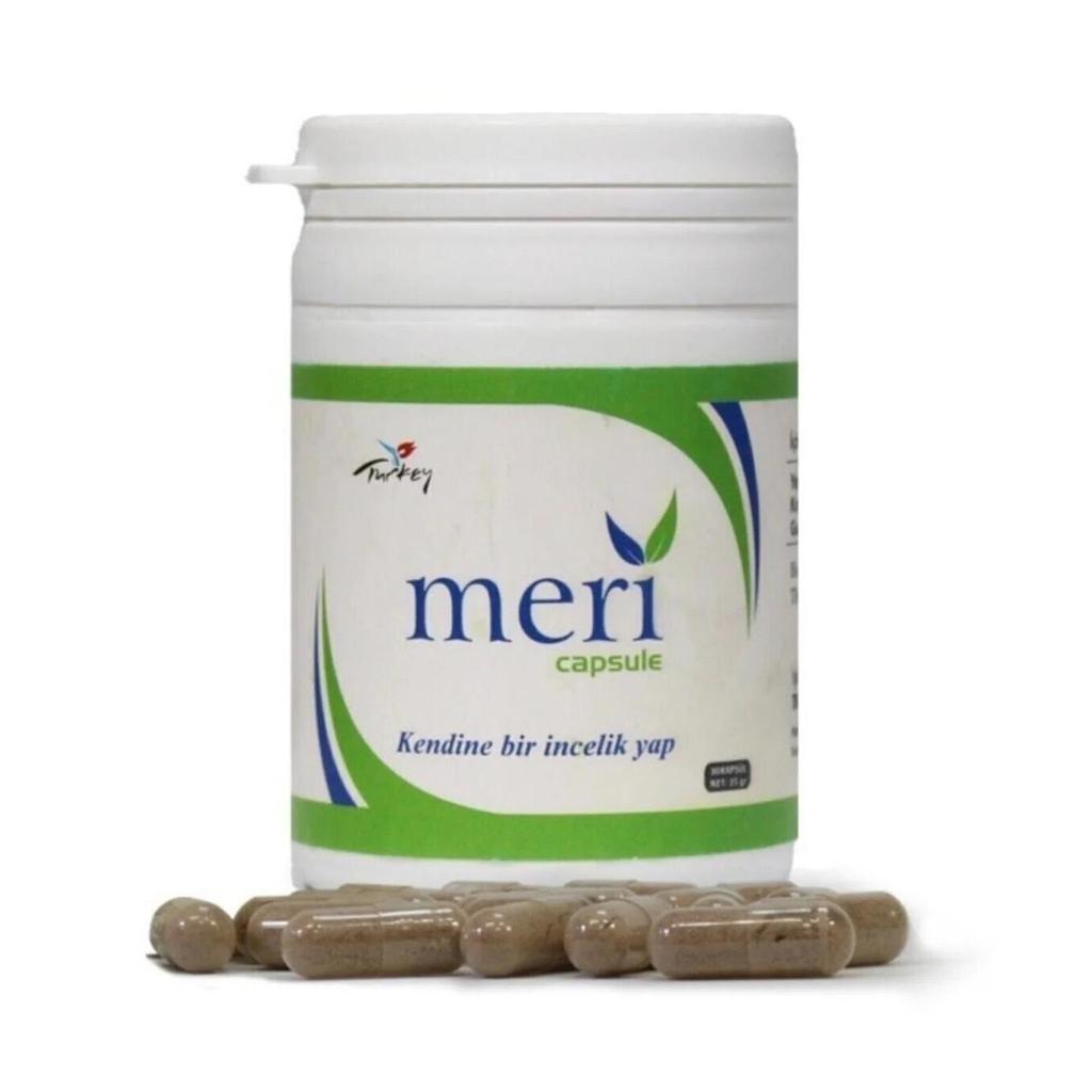 Meri Detox Bylinné Kapsle 30 ks – Zelený Čaj & Extrakt z Guarany Botanická Směs, Bylinná Kapsle Rostlinného Původu Doplněk Strava