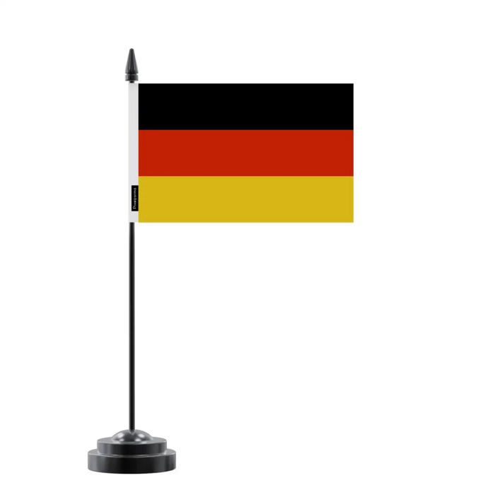 Drapeau De Table De l'Allemagne – 14 X 21 Cm – Polyester – Socle En Plastique Noir – Pixelforma