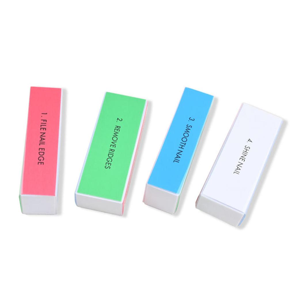 4 Sided Nail Buffer Block With 400/800/1200/4000 Grit For Professional Manicure And Artificial Nails Care Durable EVA Sponge Design