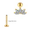 Right Grand ASTM F136 Titanium Marquise Lotus Cartilage Earring 16G Flower CZ Helix Flat Back Stud Labret Piercing Jewelry