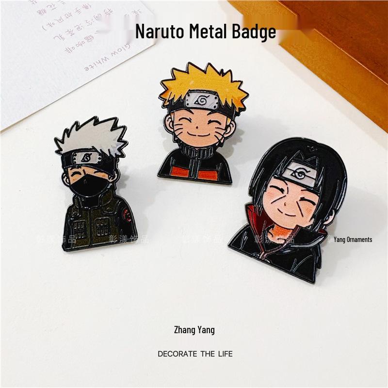 Creative Metal Naruto Anime Brooch Badge - Cartoon Ornament for Clothing