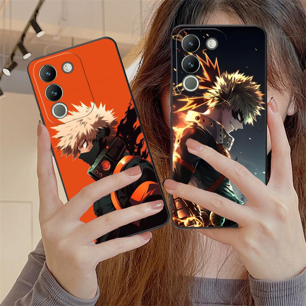 MHA Bakugo Mobile Phone Case for VIVO Y77 76 75 74 73 72 58 56 55 51 50 38 36 Y19 Y18 Y03 Y01 5G Colorful Printing Cover Luxury
