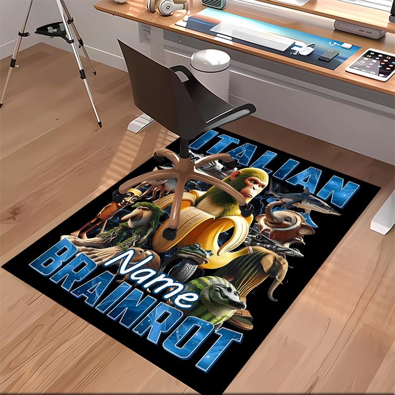 Custom Personalization Italian Brainrot Animal Print Area Rug - Soft, Washable Non-Slip Indoor Mat,Living Room,Home&Office Decorative Rug