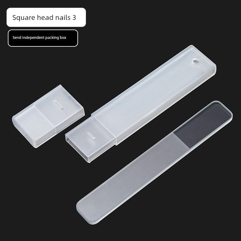 Nail File Nano Glass Baby Nail Burnishing Stick Grinding Nail Sand Bar Bright Nail Black Technology File Manicure Implement Nano Glass Nail File [Square Head 3-Pack]