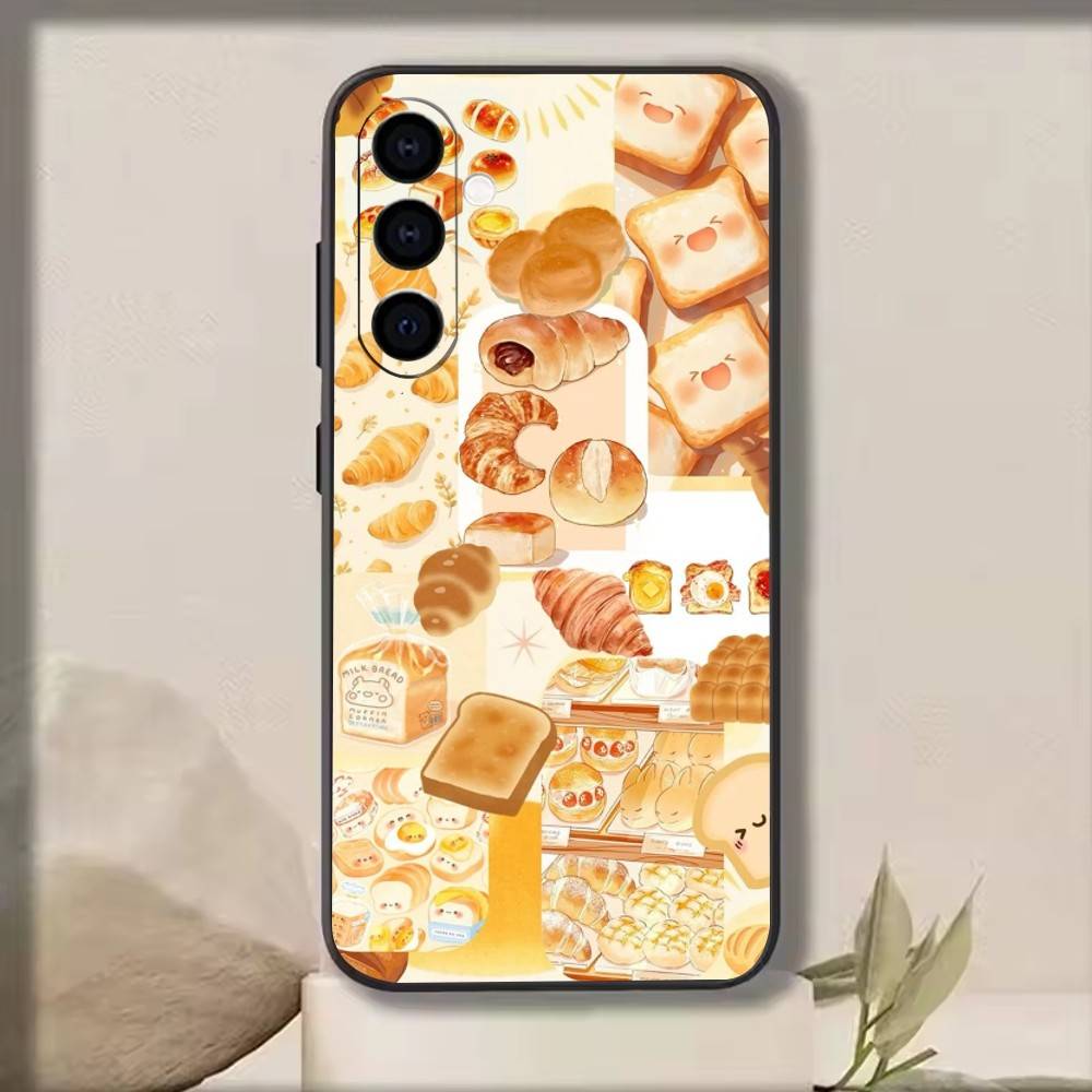 Yellow bread   Phone Case Black Silicone Soft For Samsung Galaxy A73,A72,A71,A70,A53,A52,A51